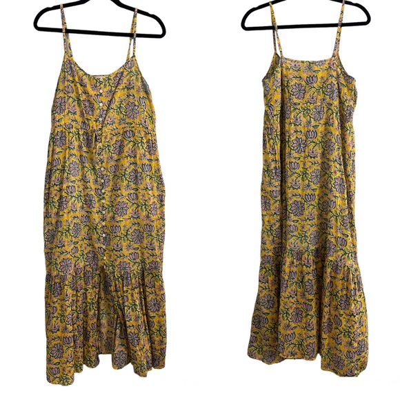 Cleobella Mindy Yellow Floral Printed Midi Dress - Picture 2 of 6